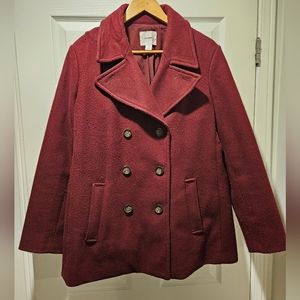 Old Navy peacoat. Burgundy. XL